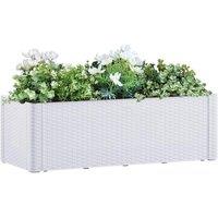 Berkfield Home Garden Raised Bed with Self Watering System White 100x43x33 cm | Size: 100 x 43 x 33 cm