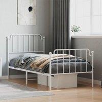 Berkfield Home Metal Bed Frame with Headboard & Footboard White 90x200 cm