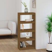 Berkfield Home Book Cabinet/Room Divider Honey Brown 60x30x135.5 cm Wood Pine