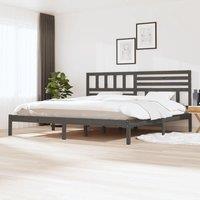 Berkfield Home Bed Frame Grey Solid Wood Pine 200x200 cm