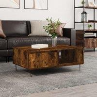 Berkfield Home Coffee Table Smoked Oak 90x60x35 cm Engineered Wood in Brown | Size: 90 x 60 x 35 cm