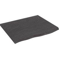 Berkfield Home Wall Shelf Dark Grey 60x50x2 cm Treated Solid Wood Oak in Brown | Size: 60 x 50 x 2 cm