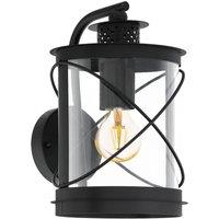 Eglo Hilburn Lantern Style Outdoor Wall Light in Black