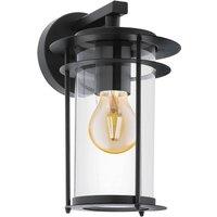 Eglo Valdeo Clear Metal & Glass IP44 Outdoor Wall Light in Black