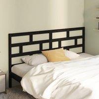Berkfield Home Bed Headboard Black 186x4x100 cm Solid Wood Pine | Size: 186 x 4 x 100 cm