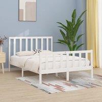 Berkfield Home Bed Frame White Solid Wood 140x200 cm