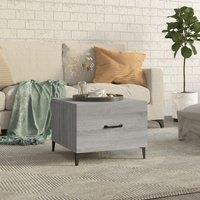 Berkfield Home Coffee Table with Metal Legs Grey Sonoma 50x50x40 cm | Size: 50 x 50 x 40 cm