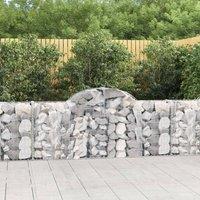 Berkfield Home Arched Gabion Basket 200x30x80/100 cm Galvanised Iron in Silver
