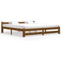 Berkfield Home Bed Frame Honey Brown Solid Pine Wood 200x200 cm