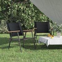 Berkfield Home Camping Chairs 2 pcs Black 54x55x78 cm Oxford Fabric | Size: 54 x 55 x 78 cm