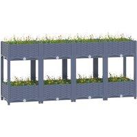 Berkfield Home Raised Bed 160x40x71 cm Polypropylene in Grey | Size: 160 x 40 x 71 cm