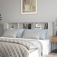 Berkfield Home Headboard Cabinet Concrete Grey 220x18.5x104.5 cm