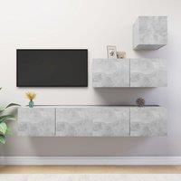 Berkfield Home 4 Piece TV Cabinet Set Concrete Grey Engineered Wood