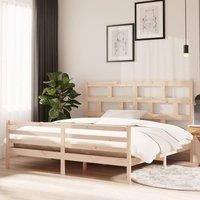 Berkfield Home Bed Frame Solid Wood Pine 200x200 cm in Brown