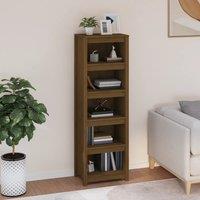 Berkfield Home Book Cabinet Honey Brown 50x35x154 cm Solid Wood Pine | Size: 50 x 35 x 154 cm