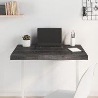 Berkfield Home Table Top Dark Grey 80x60x(2-6) cm Treated Solid Wood Oak