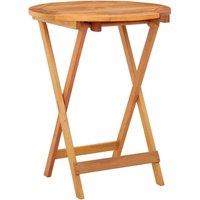 Berkfield Home Folding Garden Table 60x75 cm Solid Eucalyptus Wood in Brown | Size: 60x75 cm