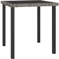 Berkfield Home Garden Dining Table Grey 70x70x73 cm Poly Rattan | Size: 70 x 70 x 73 cm