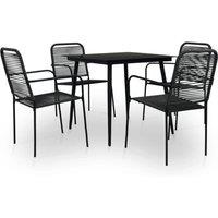 Berkfield Home 5 Piece Garden Dining Set Cotton Rope & Steel Black