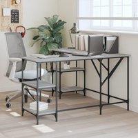 Berkfield Home Desk Grey Sonoma 139x139x75 cm Engineered Wood | Size: 139 x 139 x 75 cm