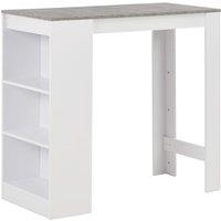 Berkfield Home Bar Table with Shelf White 110x50x103 cm | Size: 110 x 50 x 103 cm
