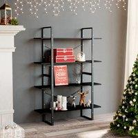 Berkfield Home 4-Tier Book Cabinet Black 100x30x140 cm Engineered Wood | Size: 100 x 30 x 140 cm