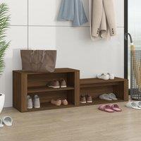 Berkfield Home Shoe Cabinet Brown Oak 150x35x45 cm Engineered Wood | Size: 150 x 35 x 45 cm