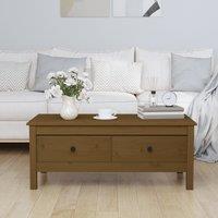 Berkfield Home Coffee Table Honey Brown 100x50x40 cm Solid Wood Pine | Size: 100 x 50 x 40 cm