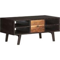 Berkfield Home Coffee Table 100x50x45 cm Solid Reclaimed Wood in Black | Size: 100 x 50 x 45 cm