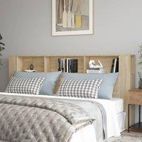 Berkfield Home Headboard Cabinet Sonoma Oak 220x18.5x104.5 cm in Brown