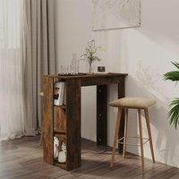 Berkfield Home Bar Table with Shelf Smoked Oak 102x50x103.5 cm Engineered Wood in Brown