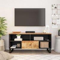 Berkfield Home TV Cabinet 100x33x46 cm Solid Wood Mango&Engineered Wood in Brown | Size: 100 x 33 x 46 cm