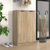 Berkfield Home Shoe Cabinet Sonoma Oak 59x35x100 cm Engineered Wood in Brown | Size: 59 x 35 x 100 cm