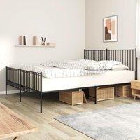 Berkfield Home Metal Bed Frame with Headboard & Footboard Black 183x213 cm