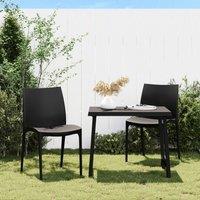Berkfield Home Garden Chairs 2 pcs Anthracite 50x46x80 cm Polypropylene in Black | Size: 50 x 46 x 80 cm