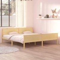 Berkfield Home Bed Frame Solid Wood Pine 200x200 cm in Brown