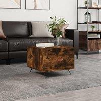 Berkfield Home Coffee Table Smoked Oak 50x50x40 cm Engineered Wood in Brown | Size: 50 x 50 x 40 cm