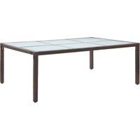 Berkfield Home Outdoor Dining Table Brown 200x150x74 cm Poly Rattan | Size: 200 x 150 x 74 cm