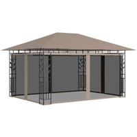 Berkfield Home Gazebo with Mosquito Net 4x3x2.73 m Taupe 180 g/m in Beige