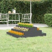 Berkfield Home Planter Grey 80x80x27 cm Solid Wood Pine | Size: 80 x 80 x 27 cm