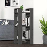 Berkfield Home Book Cabinet/Room Divider Grey 41x35x91 cm Solid Wood Pine | Size: 41 x 35 x 91 cm