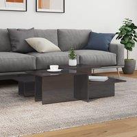 Berkfield Home Coffee Tables 2 pcs High Gloss Grey Engineered Wood