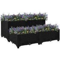 Berkfield Home Raised Bed 80x80x38 cm Polypropylene in Black | Size: 80 x 80 x 38 cm