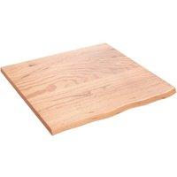 Berkfield Home Wall Shelf Light Brown 60x60x2 cm Treated Solid Wood Oak | Size: 60 x 60 x 2 cm