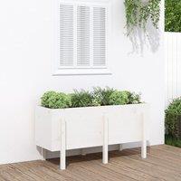 Berkfield Home Garden Raised Bed White 121x50x57 cm Solid Wood Pine | Size: 121 x 50 x 57 cm