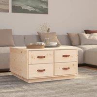 Berkfield Home Coffee Table 80x80x45 cm Solid Wood Pine in Brown | Size: 80 x 80 x 45 cm
