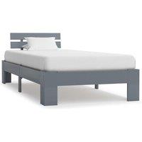 Berkfield Home Bed Frame Grey Solid Pine Wood 100x200 cm