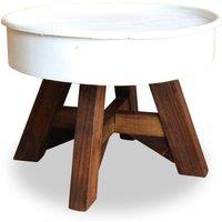 Berkfield Home Coffee Table Solid Reclaimed Wood 60x45 cm White