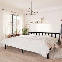 Berkfield Home Bed Frame Black Solid Pinewood 200x200 cm