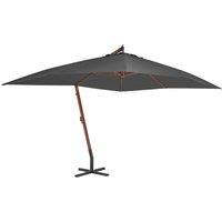 Berkfield Home Cantilever Umbrella with Wooden Pole 400x300 cm Anthracite in Black